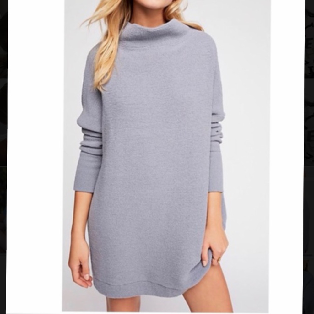 Free People Ottoman Tunic Sweater Sky Blue Small
